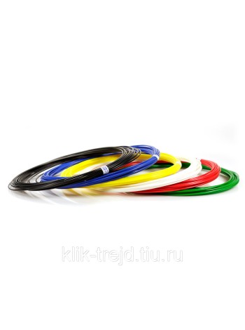Пластик ABS-6 для 3D ручек (по 10м. 6 цветов в коробке)