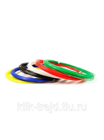 Пластик PLA-6 для 3D ручек (по 10м. 6 цветов в коробке)