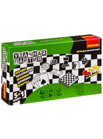 Домино, нарды, шашки, шахматы, карты - набор игр BONDIBON