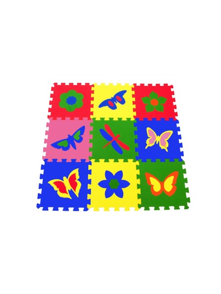 Бабочки (9 пазлов, 33×33 см) Мягкий пол ECO COVER