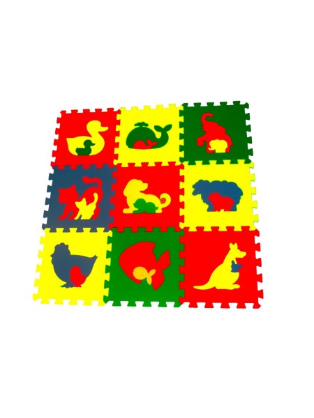 Животные (9 пазлов, 33×33 см) Мягкий пол ECO COVER