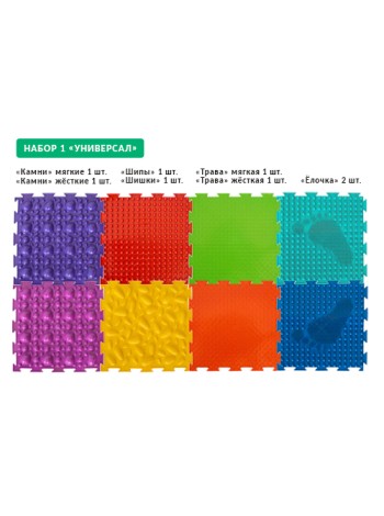 "УНИВЕРСАЛ" 8 пазлов Ортопедический массажный коврик ОРТО 